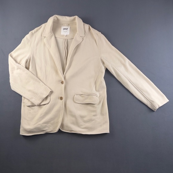 aerie Jackets & Blazers - Aerie Women Cream Fleece Knit Blazer Jacket Off-White Medium Soft Lounge Cozy